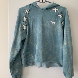 Victoria’s Secret PINK blue/green cropped hoodie